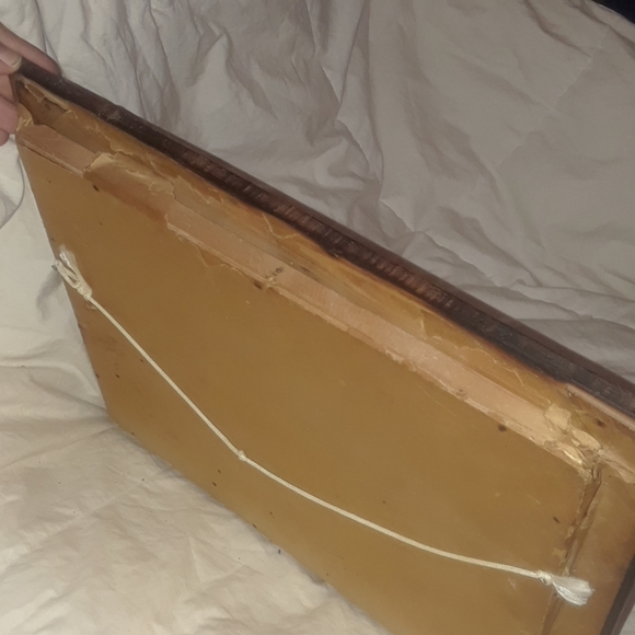 Vintage AMAZING painting made with tree bark, etc - Picture 8 of 8